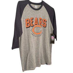 NWT Chicago Bears Jersey Style Shirt Blue Orange Grey Men's Small Women's Medium